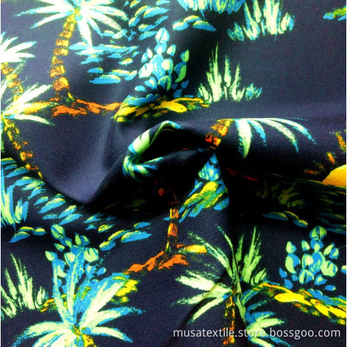Polyester Stretch Hawaiian Peach Skin Boardshort Fabric